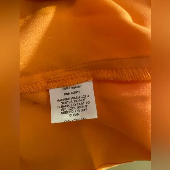 Show Me Your Mumu Clara Collared Mini Dress in Cantaloupe Luxe Satin Size XS - Picture 9 of 9